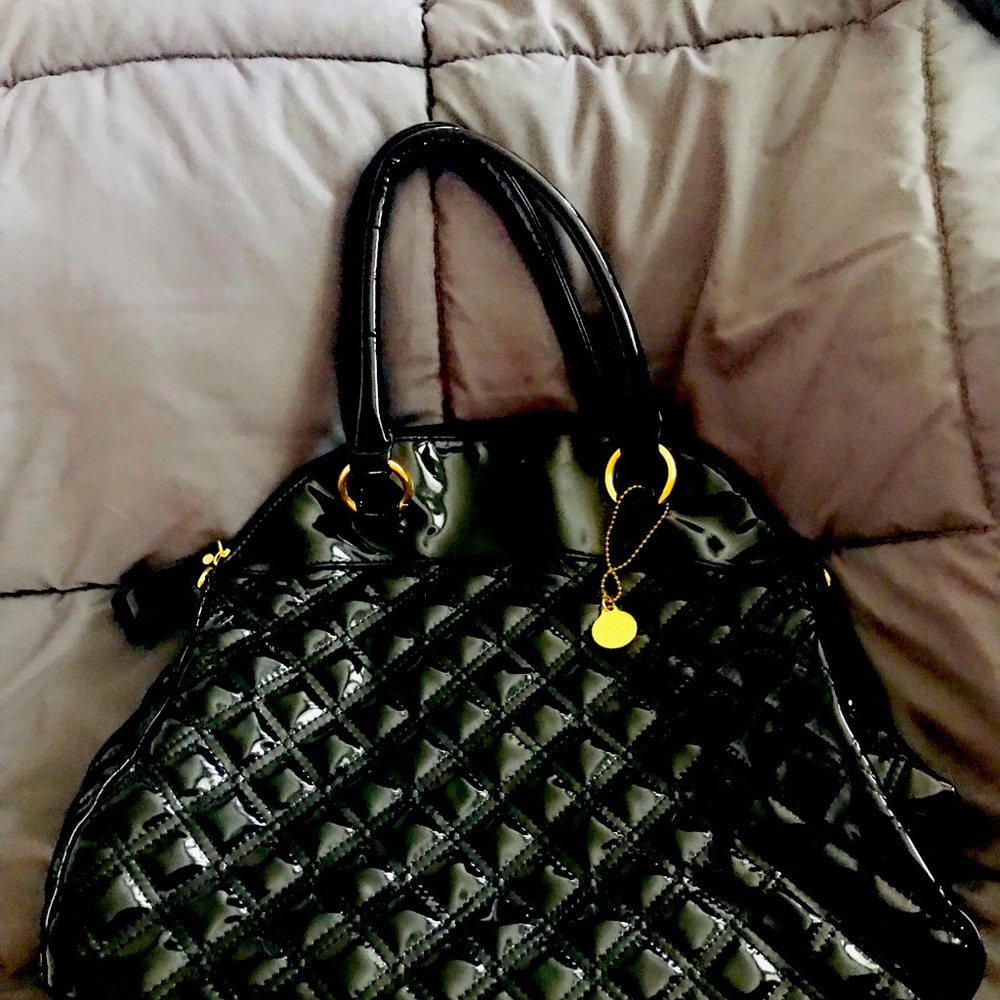 Big Buddha purse-Black Patent Leather